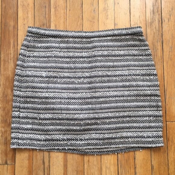 New Madewell Cross Weave textured tweed boucle striped suiting career mini skirt - Picture 11 of 12